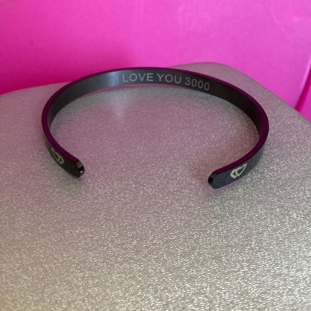 Bracelet cuff bangle i love you 3000